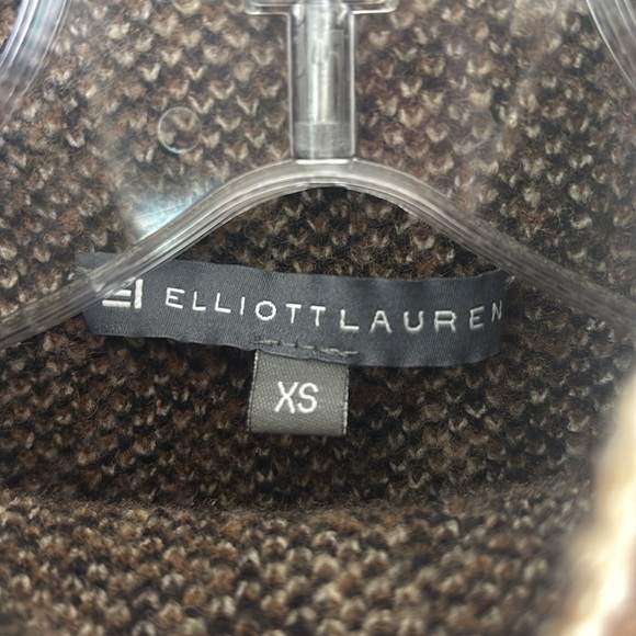Elliott Lauren Sweater XS Call Of The Wild Mock Neck Jacquard Zebra Wool Blend - Picture 5 of 8